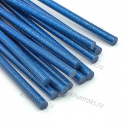 Клей термо 7мм синий, с блестками (500г)