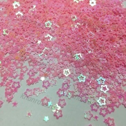 Пайетки - звездочки 4мм 500г пластик, розовые