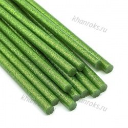 Клей термо 7мм зеленый, с блестками (500г)