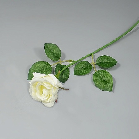 Ветка Розы h45см  ткань белая