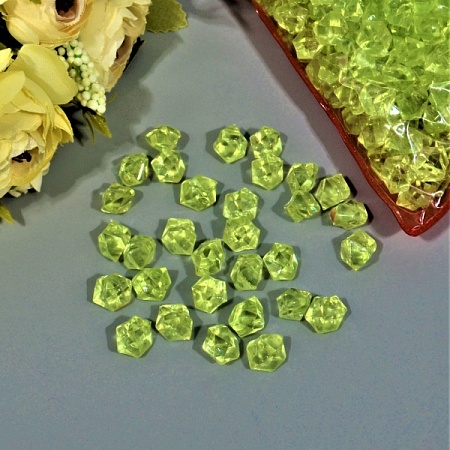 Алмазы 1,3ммх2см 500г многогранники пластик салатовый