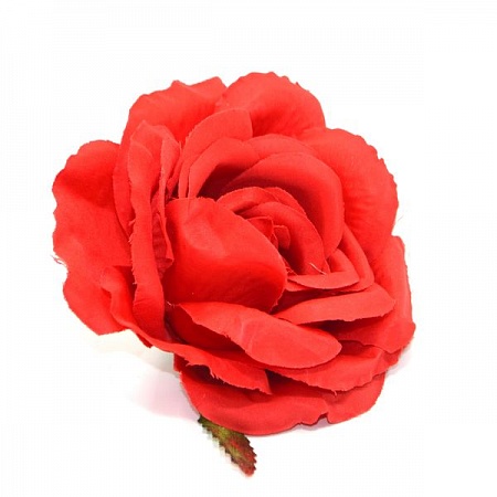 Роза голова 11 см ткань красная (12шт)