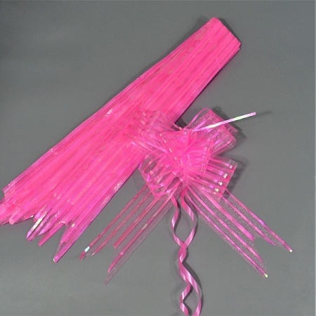 Бант-бабочка 5см ткань/бумага розовый (10шт)
