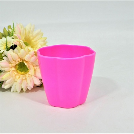 Кашпо цветок 6,5х9,5х8см пластик розовый (1шт)