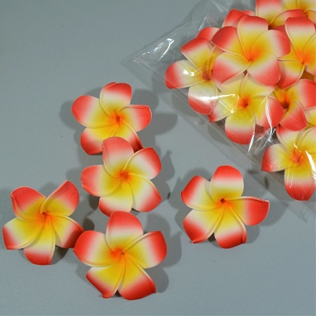 Цветок Гавайский 5см фоамиран красный (30шт)