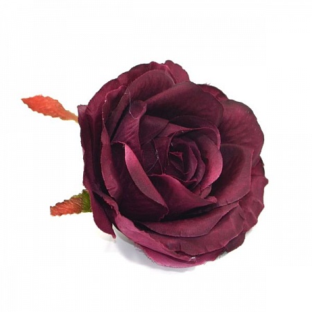 Роза голова 11 см ткань пурпурная (12шт)