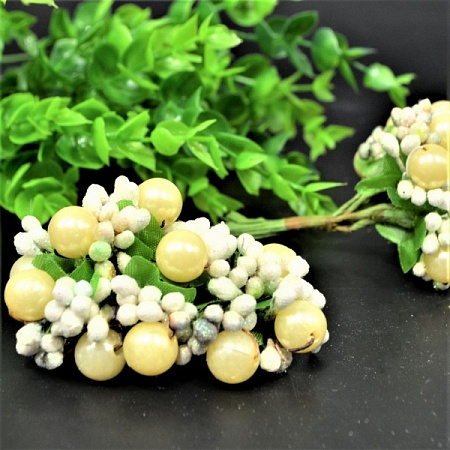Тычинки для цветов с жемчугом белые (10шт)