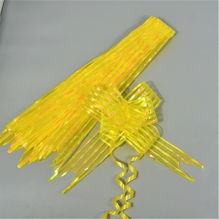 Бант-бабочка 5см ткань/бумага жёлтый (10шт)