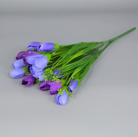 Букет крокусов h35см ткань/пластик фиолетово-синий (714)