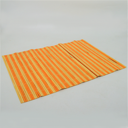 Салфетка плетёная не обшитая 40х30см бамбуковая оранжевая