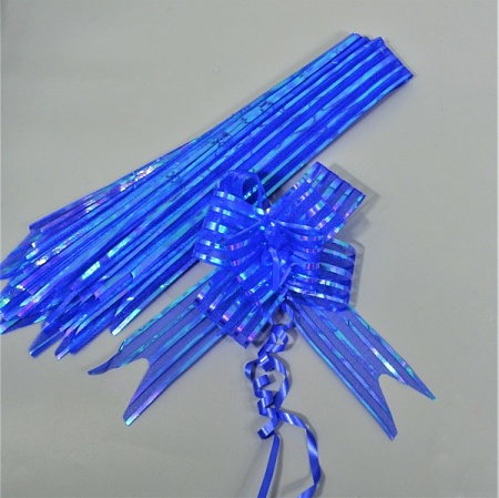Бант-бабочка 5см ткань/бумага синий (10шт)
