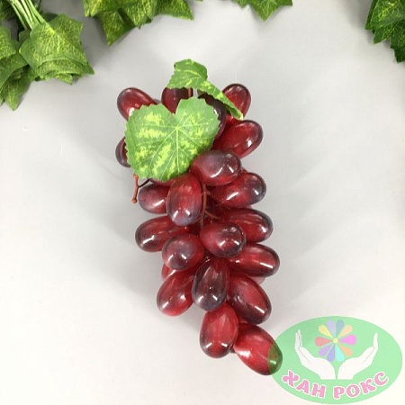 Виноград овальный гроздь 18см резина красный (1шт)