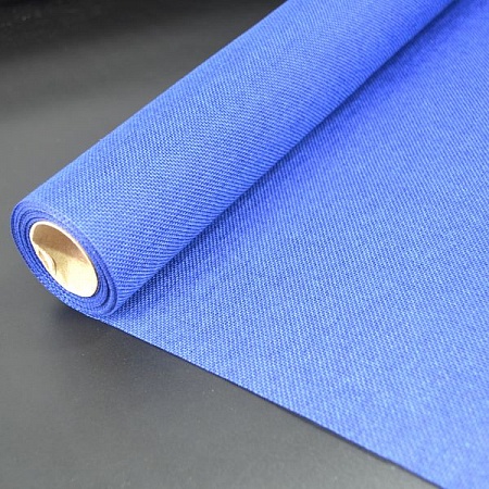 Ткань лен 50см х 4,5м в рулоне синяя (1шт)
