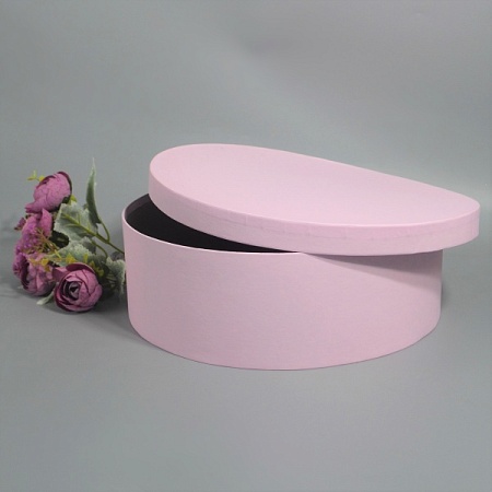 Коробка круглая Шайба 30х10см картон розовый (1шт)