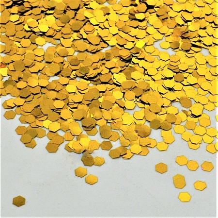 Пайетки-чешуя 3мм 500гр пластик золотой (1уп)