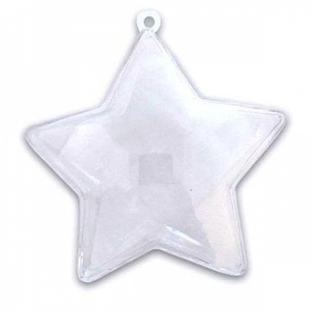 Звезда прозрачная 10см пластик (12шт)