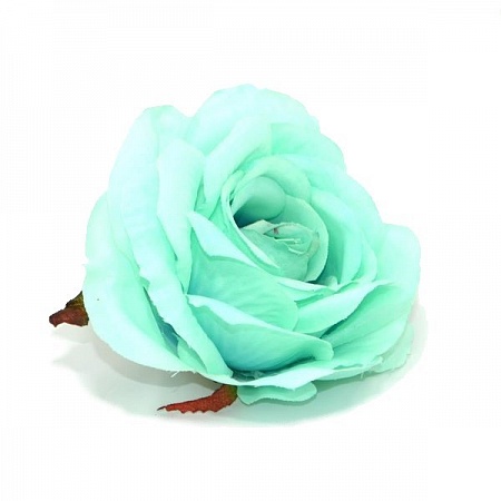 Роза голова 11 см ткань мятная (12шт)