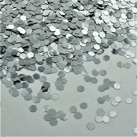 Пайетки-чешуя 3мм 500гр пластик серебро (1уп)