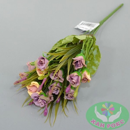 Букет роз с ягодой 32см ткань фиолетовый (559)