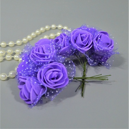 Пучок розы фоамиран фиолетовый (24шт)