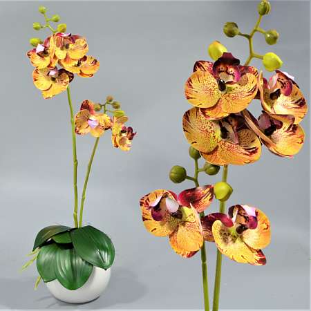 Ветка орхидеи 45см силикон цветная -67-10-15 (1шт)