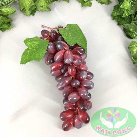 Виноград овальный гроздь 30см резина красный (1шт)