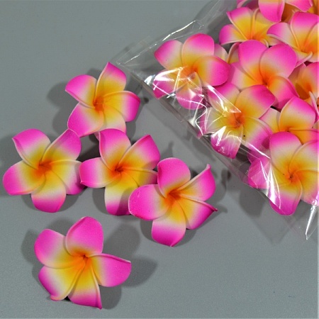 Цветок Гавайский 5см фоамиран фуксия (30шт)