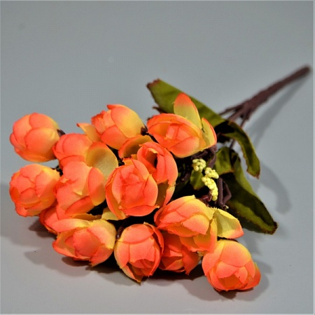 Букет розы мини h24см желто-оранжевая (221)
