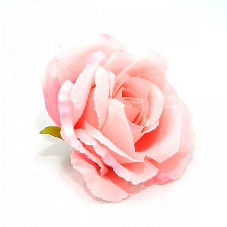 Роза голова 11 см ткань персиковая (12шт)