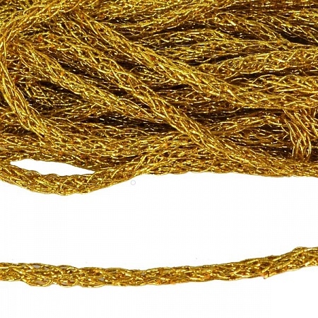 Шнур декоративный 6мм х 10м плетенный золотой (1шт)